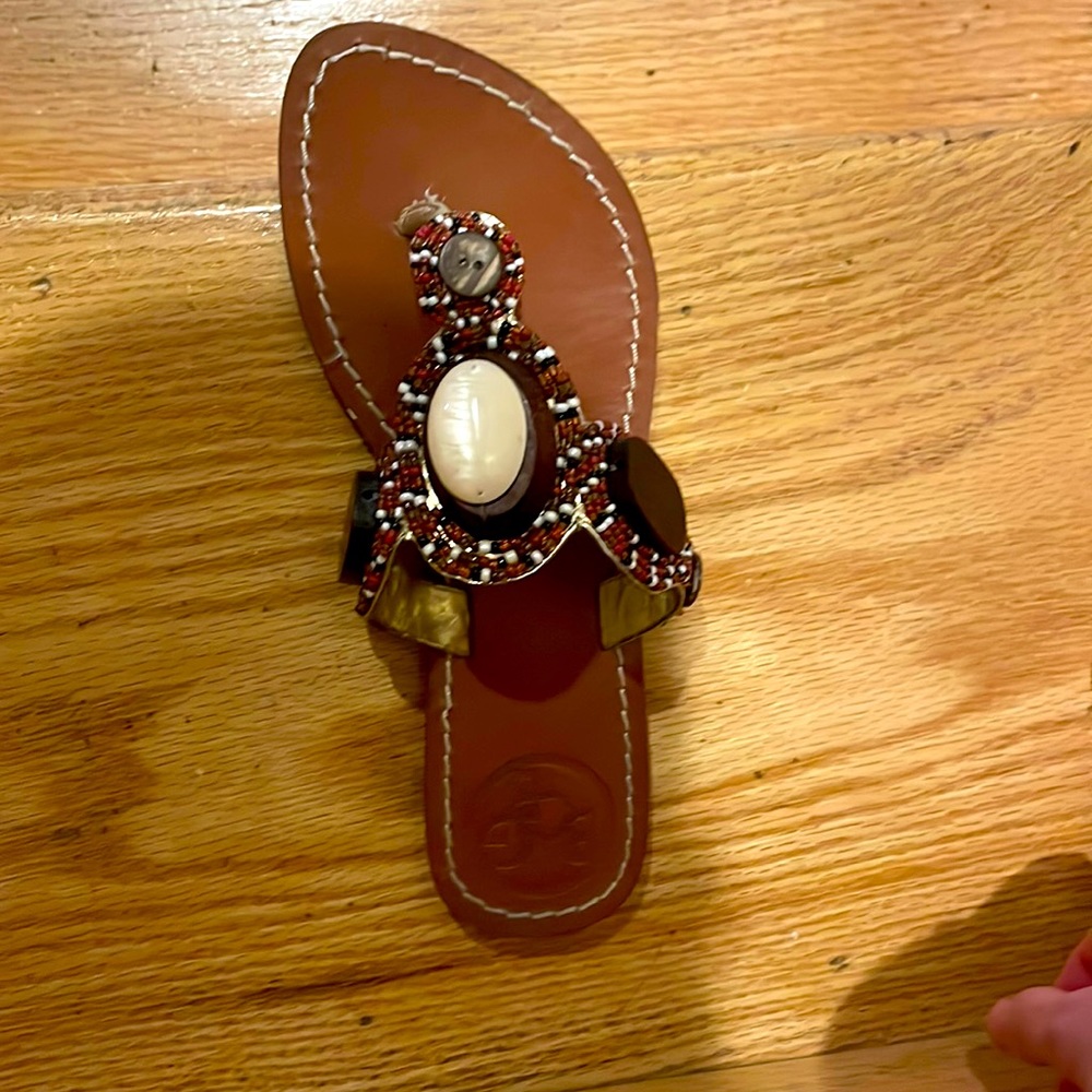 BCBG bistro sandals. Great for summer! Worn twice. Like new. Very comfortable!
